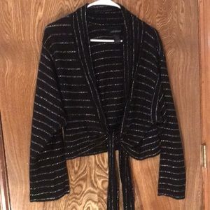 Lane Bryant black silver knit dressy shrug sweater